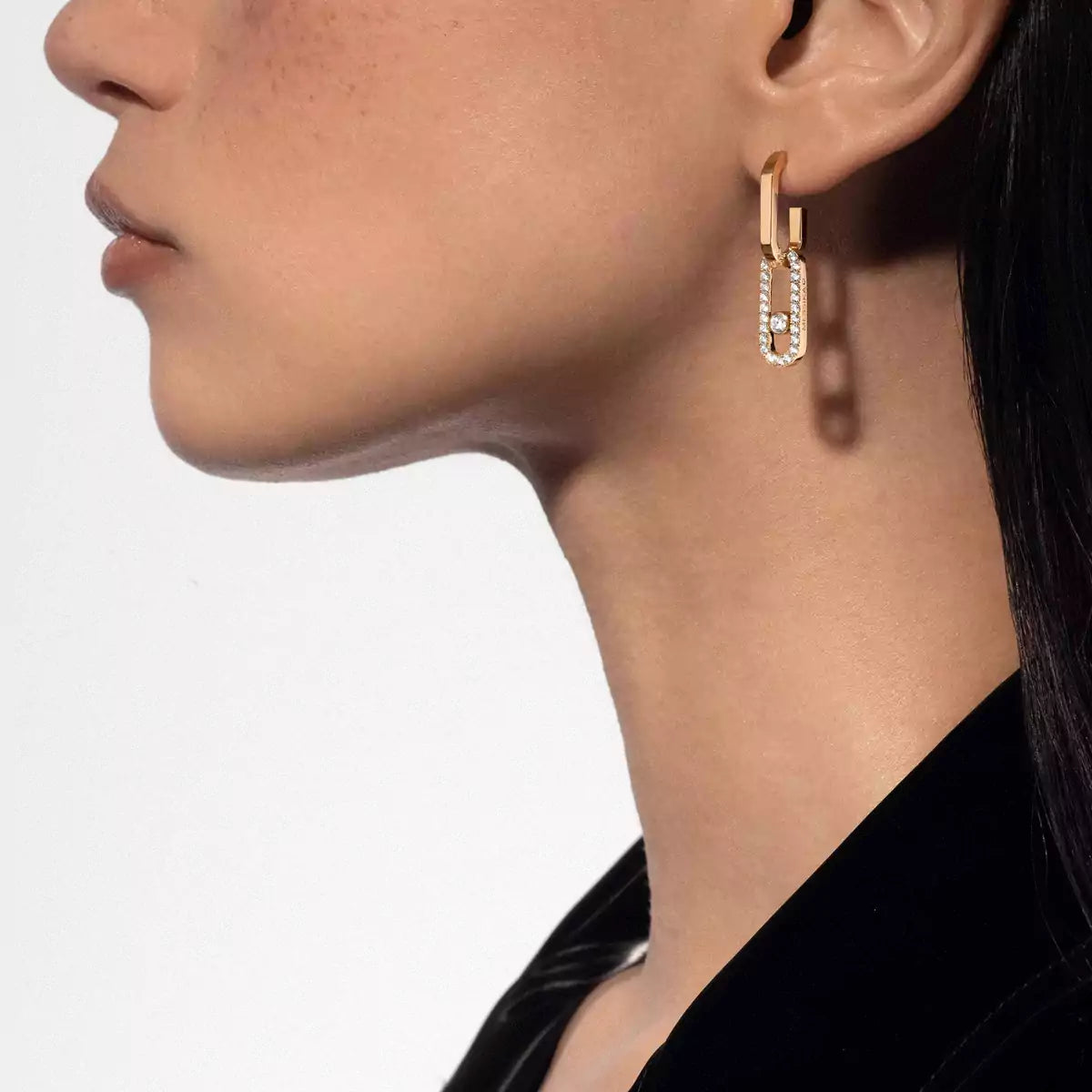 [Stars Jewelry]Move Link Diamond Earrings