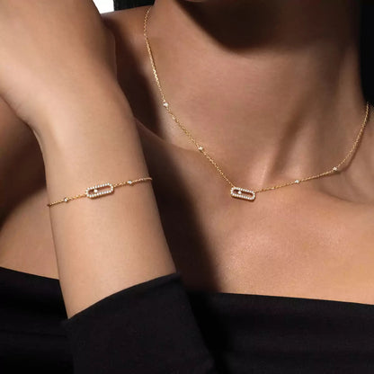 [Stars Jewelry]Diamond Necklace Move Uno