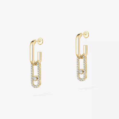[Stars Jewelry]Move Link Diamond Earrings