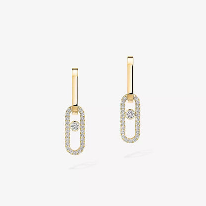 [Stars Jewelry]Move Link Diamond Earrings