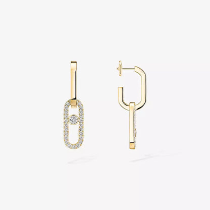 [Stars Jewelry]Move Link Diamond Earrings