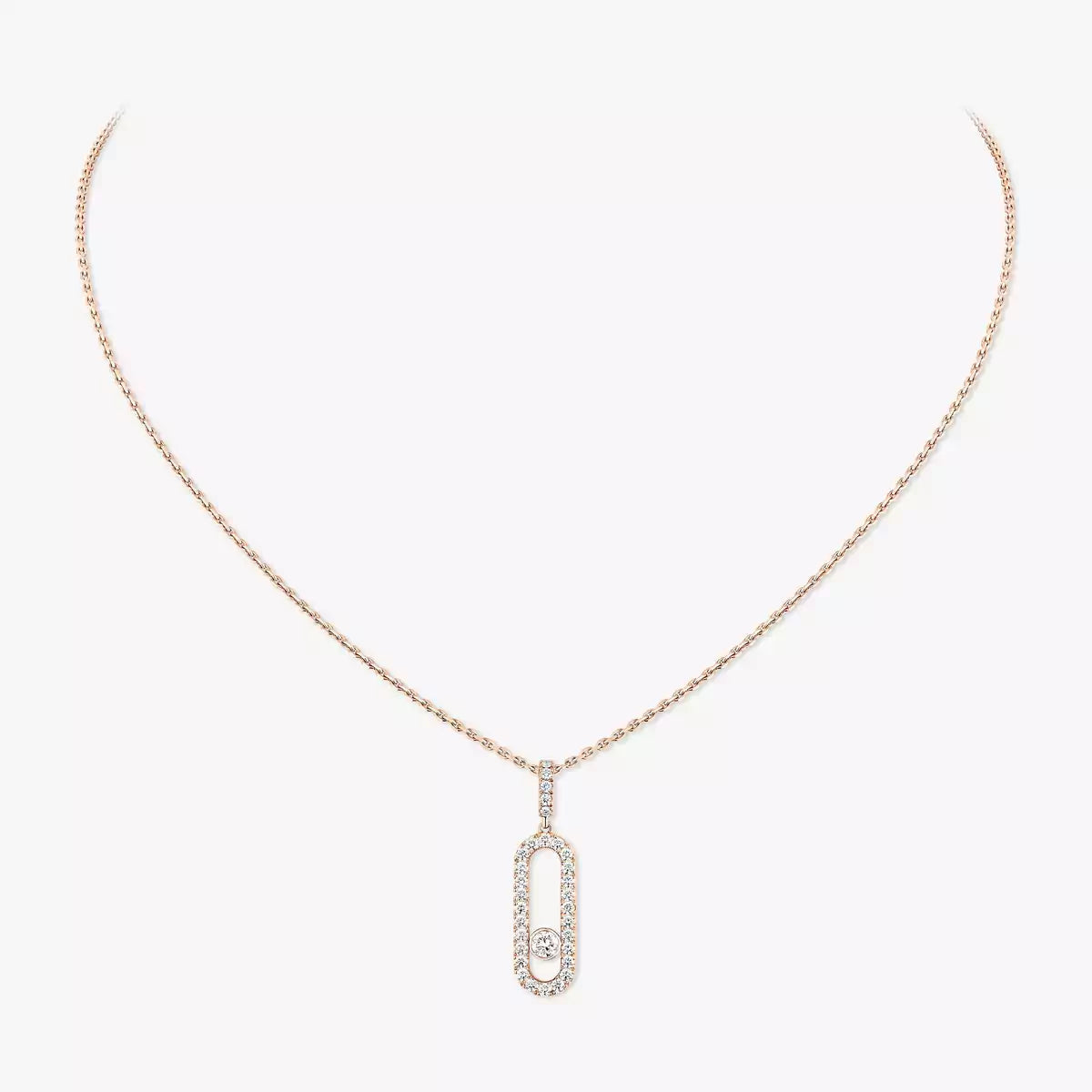 [Stars Jewelry]Move Uno Diamond Necklace in Rose Gold