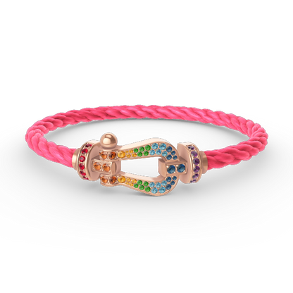 [Stars Jewelry]FORCE LARGE HORSESHOE  COLORED DIAMOND BRACELET ROSE GOLD