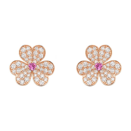 [Stars Jewelry]FRIVOLE PINK GOLD FLOWER DIAMOND EARRINGS
